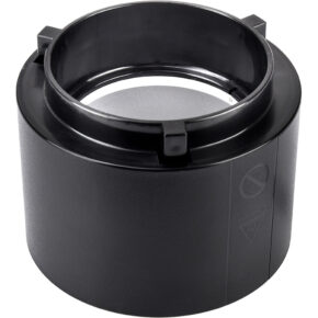 1515567884_081 The Godox reflector + cover for AD600PRO is a black cylindrical plastic accessory with an open centre and embossed edge against a white background.