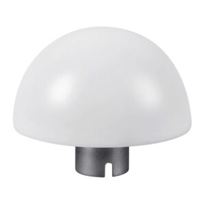 1551345556_132 Godox Witstro Diffusor Ball -valaisimessa on valkoinen, kupolimainen muotoilu, jossa on sileä pinta. Minimalistinen ja moderni, se tarjotaan ilman metallista pohjaa tai metalliosia.