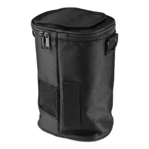 1560261313_911 The Godox PB-600P Portable Bag for AD600Pro is a black, cylindrical zippered bag with mesh pocket, side strap, handle and metal rings for attaching the shoulder strap. Made of durable fabric.