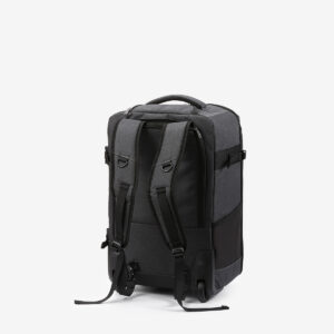 1586870957_100 Godox CB-17 Carry Roller Bag AD1200 Pro, dark grey with black accents, standing upright on a white base. It features padded backpack straps, top handle, side handles and wheels for easy transport.