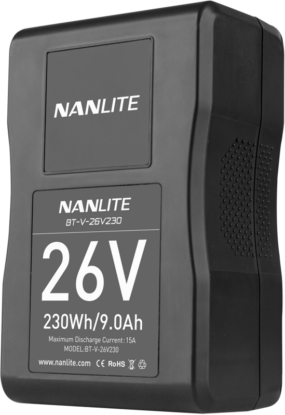 NANLITE Battery V-mount 26V 230wh Akut ja laturit kameroihin