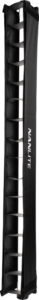NANLITE Barndoor with eggcrate for Pavotube II 30X on suorakulmainen LED-valonmuokkain, jossa on musta ritilä ja Nanlite-tuotemerkki ja joka on suunniteltu valonvalon hallintaan valokuvaus- tai videovalaistusasetuksissa.