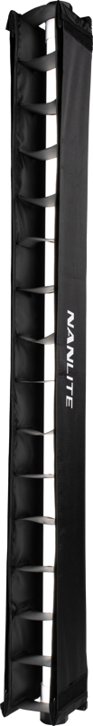 NANLITE Barndoor with eggcrate for Pavotube II 30X on suorakulmainen LED-valonmuokkain, jossa on musta ritilä ja Nanlite-tuotemerkki ja joka on suunniteltu valonvalon hallintaan valokuvaus- tai videovalaistusasetuksissa.