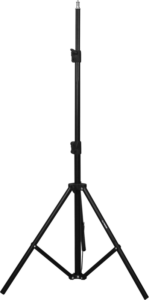 800q-01_117402 The NANLITE LS-170 is a black, adjustable tripod tripod with two height-adjustable brackets and is shown fully extended against a white background.