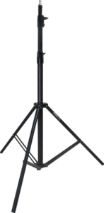 800q-01_117404 NANLITE LS-288 Light Stand, black adjustable tripod tripod stand, designed for lighting or sound equipment, is displayed against a white background.