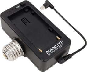 NANLITE NPF Battery Adapter with E27 Head LED valot kuvaamiseen ja videoihin