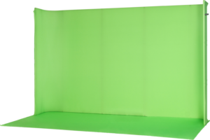 NANLITE LG-3522U U-Frame Green Screen Kit luo suuren, saumattoman taustan, joka peittää lattian ja seinän ja tarjoaa sileän, jatkuvan pinnan, joka on ihanteellinen video- tai valokuvatuotantoon.