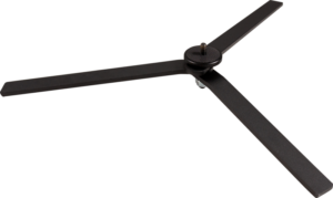 800q-02_117087 NANLITE Floor stand LS-FL-1/4 F for II 15X/30X näkyy ylhäältä valkoista taustaa vasten, ja sen kolme mustaa terää ulottuvat tasaisesti keskikohdasta.