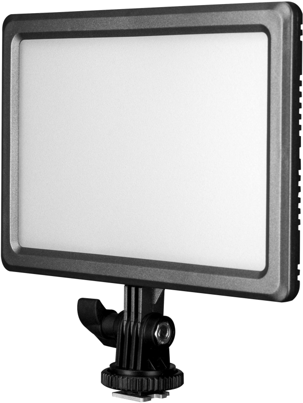 800q-02_118931 NANLITE LumiPad 11 - LED-valo on suorakulmainen LED-paneeli, jossa on himmeä diffuusori ja joka on kiinnitetty säädettävään kiinnikkeeseen ja nuppiin jalustaa tai kameraa varten.