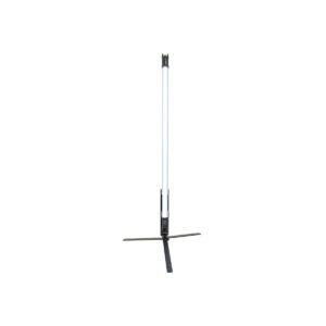 Pavo ständi 60x9 NANLITE Floor stand for Pavotube 60X on pystysuora LED-valoputki, joka on kiinnitetty kolmijalkaiseen jalustaan, ja se näkyy eristettynä valkoisella taustalla.
