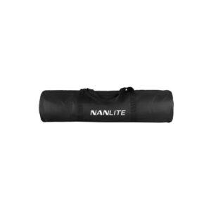 nancarry Musta lieriömäinen NANLITE-kantolaukku SB-PR-90-Q Softboxille, jossa on kahvat ja valkoinen NANLITE-brändi sivulla, kuvassa valkoista taustaa vasten.