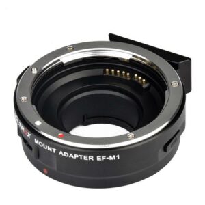 1532683842_624 Viltrox EF-M1 Autofocus Adapterissa on elektroniset koskettimet ja ulkorenkaan merkintä, jonka avulla EF-objektiivit voidaan kiinnittää kameroihin.