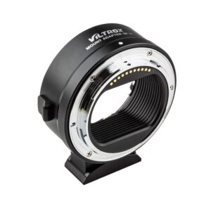 1585324357_393 Viltrox EF-Z Autofocus Adapter for Nikon Z6/Z7, jossa on elektroniset koskettimet Canonin EF-objektiivien kiinnittämiseksi Nikonin Z-mount-kameroihin, näkyy valkoisella pohjalla.