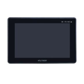 1598625289_932 The Viltrox DC 70 HD LCD 7" monitor features a black bezel, large screen and side control buttons with front-facing view.