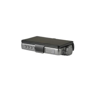 1681215284_420 Viltrox DC 550 Pro on kompakti, suorakulmainen 5,25" 4K HDMI-kosketusnäyttö, jossa on musta yläosa, hopeiset sivut, useita painikkeita ja suuri oikeanpuoleinen valitsin, joka on ihanteellinen kameran asetuksiin.