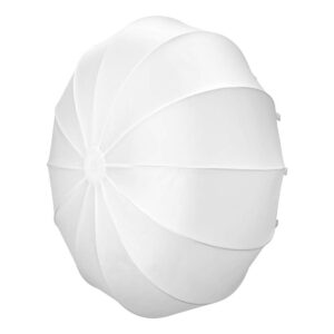 1701256054_823 Godox Lantern Softbox for Livestreaming CS-85T on suuri valkoinen sateenvarjon muotoinen diffuusori, jonka keskeltä lähtevät kaarevat paneelit ovat ihanteellisia valon pehmentämiseen ja levittämiseen studiokuvauksessa.