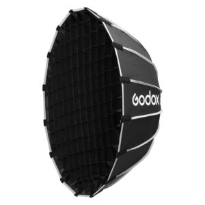 1705325606_499 Godox Grid for Multifunctional Softbox S65T on musta, kahdeksankulmainen studiovalotarvike, jonka etuosassa on hunajakennomainen ruudukko valon suunnan ohjaamiseksi, ihanteellinen valokuvaukseen ja videokuvaukseen.