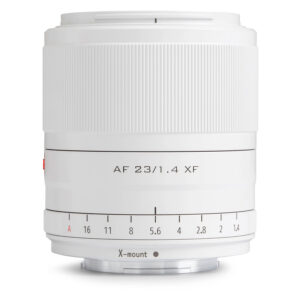 1712578061_137 Viltrox AF 23mm f/1.4 -objektiivi, Fuji X (Limited Edition White) sisältää uurretun tarkennusrenkaan, aukkomerkinnät f/1.4:stä f/16:een ja X-mount-jalustan.