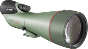 800q-01_117208 KOWA Spottingscope TSN-99S PROMINAR Straight -kaukoputki on vihreä ja musta tähystyskaukoputki, jossa on suuri etulinssi, ihanteellinen lintujen tai luonnon tarkkailuun.