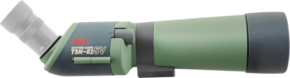 800q-01_4110000153 KOWA Spottingscope TSN-82SV:ssä on vihreä ja musta runko, jossa on harmaa kulmikas okulaari valkoisella pohjalla.