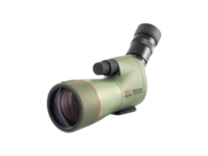 800q-02_108709 Vihreä KOWA Spottingscope TSN-553 15-45x -kaukoputki, jossa on musta okulaari ja säätönuppi, näkyy tavallisella valkoisella pohjalla.