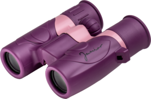 800q-03_119778 Focus Junior 6x21 Pink is a pink and purple binocular marked "Junior" and designed especially for children.