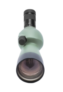 800q-04_108710 KOWA Spottingscope TSN-501 20-40x telescope, green, front view with large lens and black eyepiece against a white background.