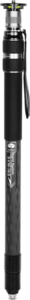 The Sirui SVM-165 Rapid System Monopod is a black and silver telescopic monopod with a textured handle, wrist strap, visible adjustment markings and brand and measurement information on the handle.