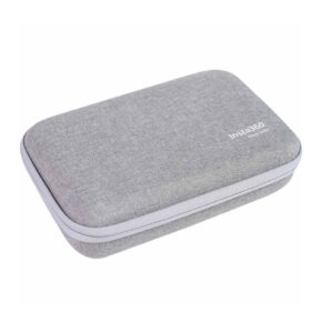 The Insta360 X4 Carry Case is a rectangular, light grey zippered case with a fabric surface, rounded edges and white Insta360 branding in the top right corner.