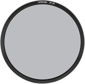 800q-01_106936 NiSi Landscape CPL Filter for V5/V6 & C4 Holder (Spare Part) – a circular polarising filter, round, with a black brushed edge and a grey-tinted centre, shown from above against a plain background.