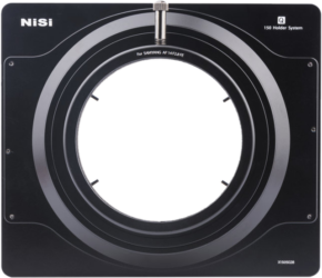 800q-01_108832 NiSi filter holder (150mm) The Samyang AF 14mm f/2.8 for Sony FE disc filter holder is a rectangular black frame with marked edges and a large circular centre aperture, designed to fit Samyang AF 14 F2.8 FE lenses.