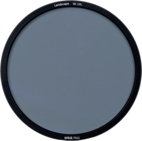 800q-01_118719 The round NiSi filter Landscape CPL for V7 Holder with black border and grey glass is shown on a light grey background.