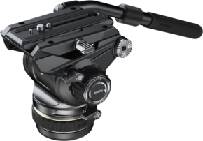 800q-01_128021 The SmallRig 4464 Heavy-Duty Video Head DH12 is a black tripod fluid head with adjustment knobs, quick-release plate and long handle designed for smooth camera movement and precise positioning.