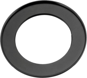 800q-02_107069 NiSi-sovitinrengas V5/V6/V7-pidikkeelle 52mm -suodinadapteri, musta pyöreä metallirengas, jossa on leveä ulkoreuna ja avoin keskikohta, näkyy valkoista taustaa vasten.
