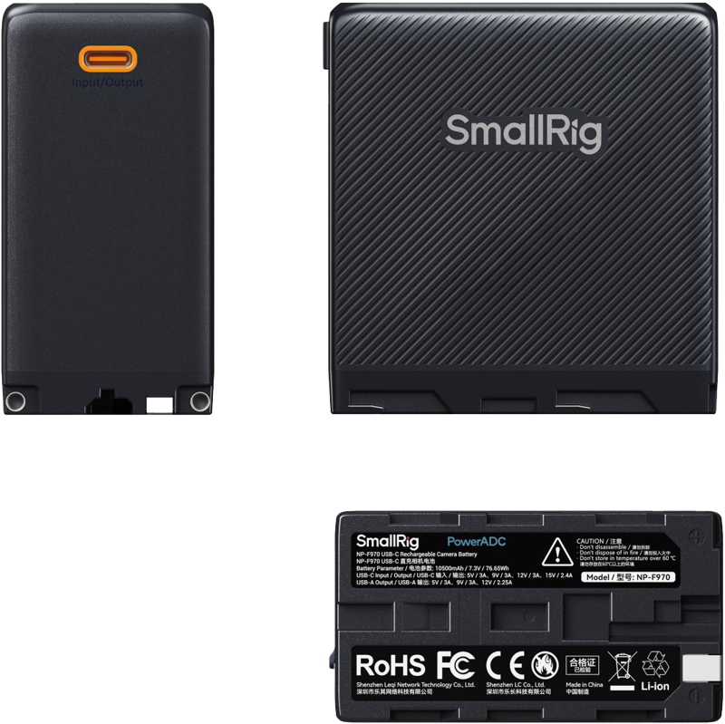 800q-04_127879 SmallRig 4469 USB-C Rechargeable Camera Battery NP-F970 (musta)