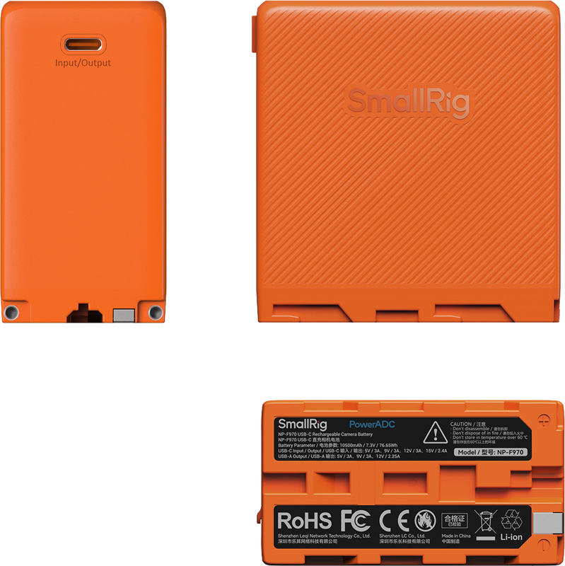 800q-04_127880 SmallRig 4576 USB-C Rechargeable Camera Battery NP-F970 (oranssi)