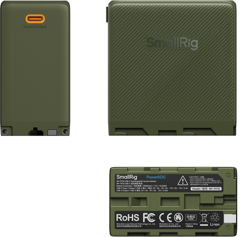 800q-04_127881 SmallRig 4577 USB-C Rechargeable Camera Battery NP-F970 (vihreä)