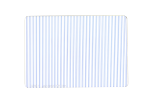 Nisi Cine Filter Allure Streak Blue 2mm 4x5.65" luo tasaisin välimatkoin ohuita sinisiä raitoja, jotka muistuttavat pystysuoria viivoja valkoisella muistikirjapaperilla.