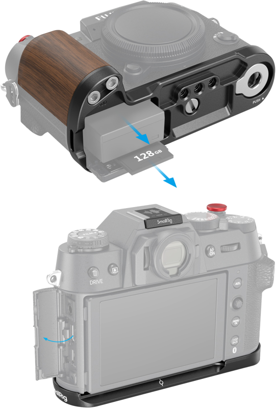 SmallRig 4784 Wooden L-Shape Grip for Fujifilm X-T50 Black