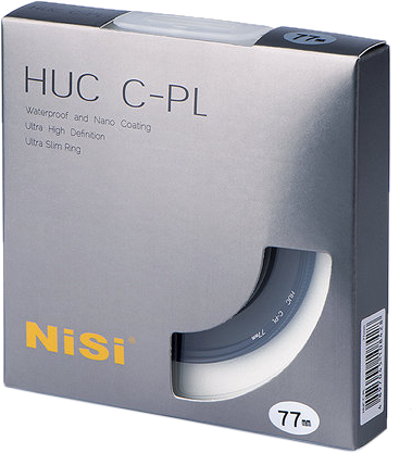 Pakkauksessa NiSi Filter Circular Polarizer Pro Nano HUC 105mm -pyöröpolarisaatiosuodin sisältää vedenpitäviä ja nanopinnoitteita, erittäin korkean resoluution, erittäin ohuen renkaan ja tulee harmaassa pakkauksessa, jossa on suodattimen näyttävä kirkas ikkuna.