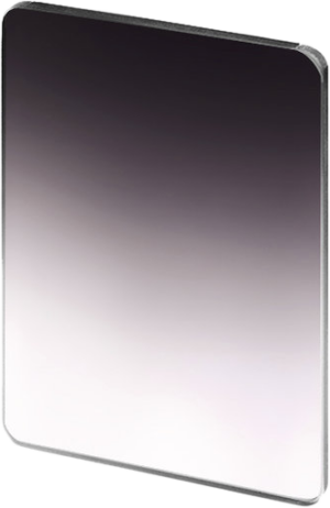 800q-109360 The NiSi Cine Filter Nano IR GND V-Soft 4x5.65" 0.3 disc filter is a rectangular glass photo filter with a gradient from top dark to bottom bright.