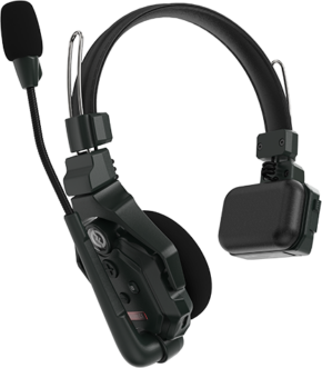 The Hollyland Solidcom C1 Wireless Single-Ear Master Headset features a padded headband, an attached microphone boom and a large ear cushion, ideal for clear communication or gaming.