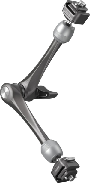 SmallRig 4489 HawkLock H21 Quick Release Rosette Magic Arm (11") is a flexible metal arm with adjustment knobs and mounting plates at both ends, ideal for attaching camera accessories or lights.