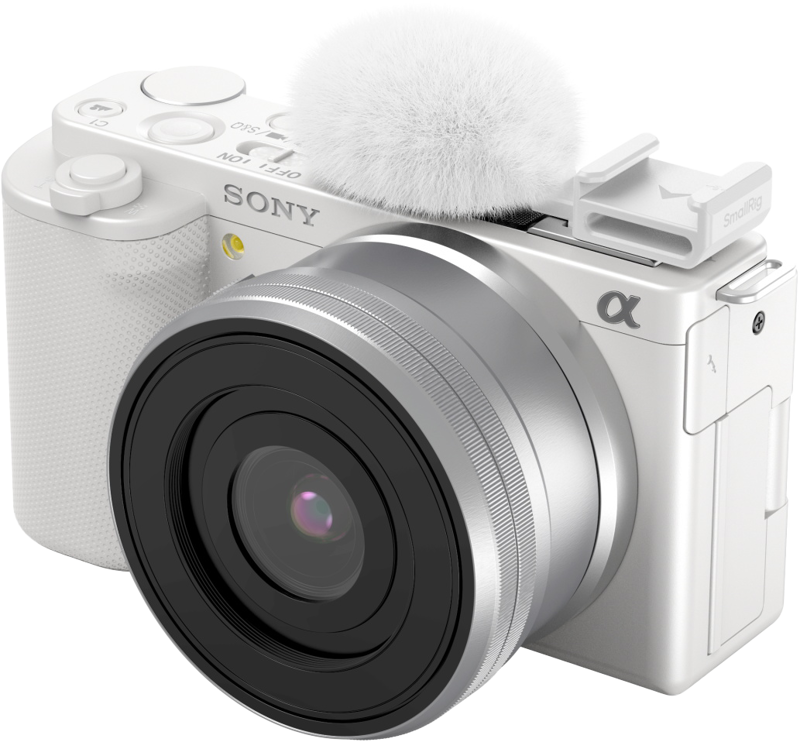 800q-02_128451 SmallRig 4734 Cold Shoe Adapter with Furry Windscreen for Sony ZV series cameras (white)