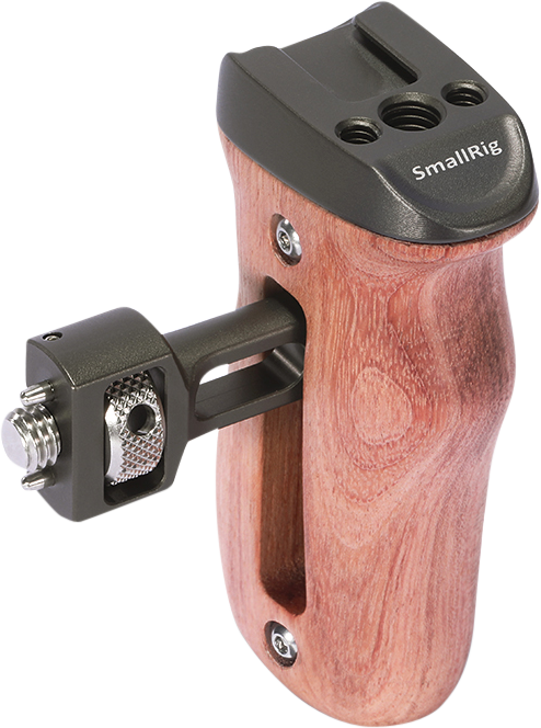 800q-01_113652 SmallRig 2642 Wood Side Handle w/ ARRI-Style Mount sisältää muotoillun ergonomisen muotoilun ja sivukiinnikkeen, jossa yhdistyvät puu ja metalli kameran mukavaan käsittelyyn.