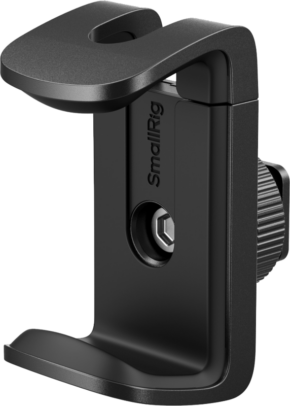 800q-01_128642 The SmallRig 4600 Power Bank Clamp is a black, adjustable clamp with a textured tension knob designed to securely attach power banks to tripods or camera rigs.
