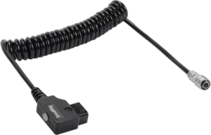 The SmallRig 4761 D-TAP to BMPCC 4K/6K power cable features a twisted black design with a rectangular SmallRig-branded connector at one end and a round metal connector at the other, against a light-coloured background.