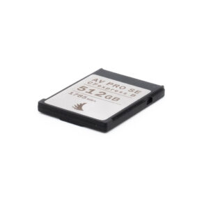 Angel 512gb 1785mbs Angelbird AV Pro Type B CFexpress SE 512GB - Käytetty -muistikortti, jonka nopeus on 1750 MB/s, näkyy valkoisella pohjalla.