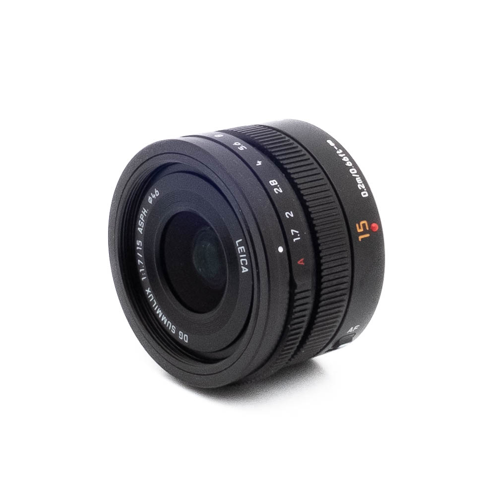 Lumix 15mm f17-2 Panasonic Leica DG Summilux 15mm f/1.7 (Kunto K5) - Käytetty