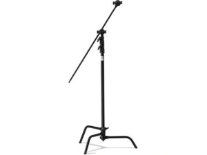 105633__99049 Kupo CS-40MKB 40" C Stand with Sliding Leg Kits -jalustan musta väri näkyy valkoista taustaa vasten.